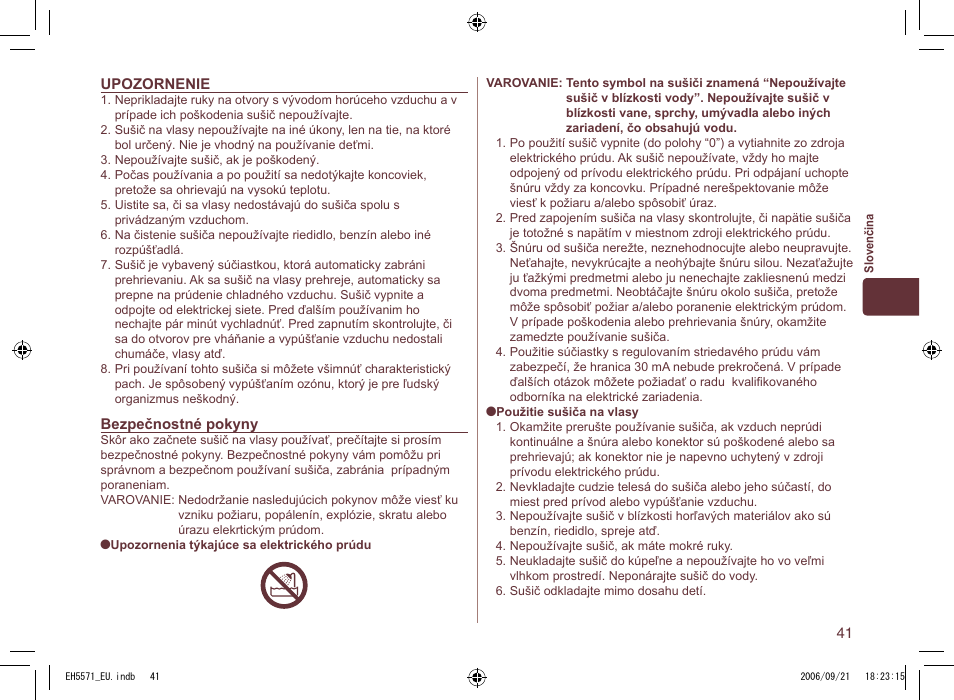 Panasonic EH5571 User Manual | Page 41 / 60