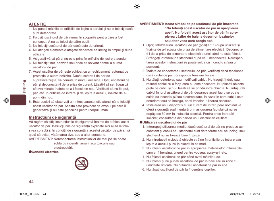 Panasonic EH5571 User Manual | Page 44 / 60