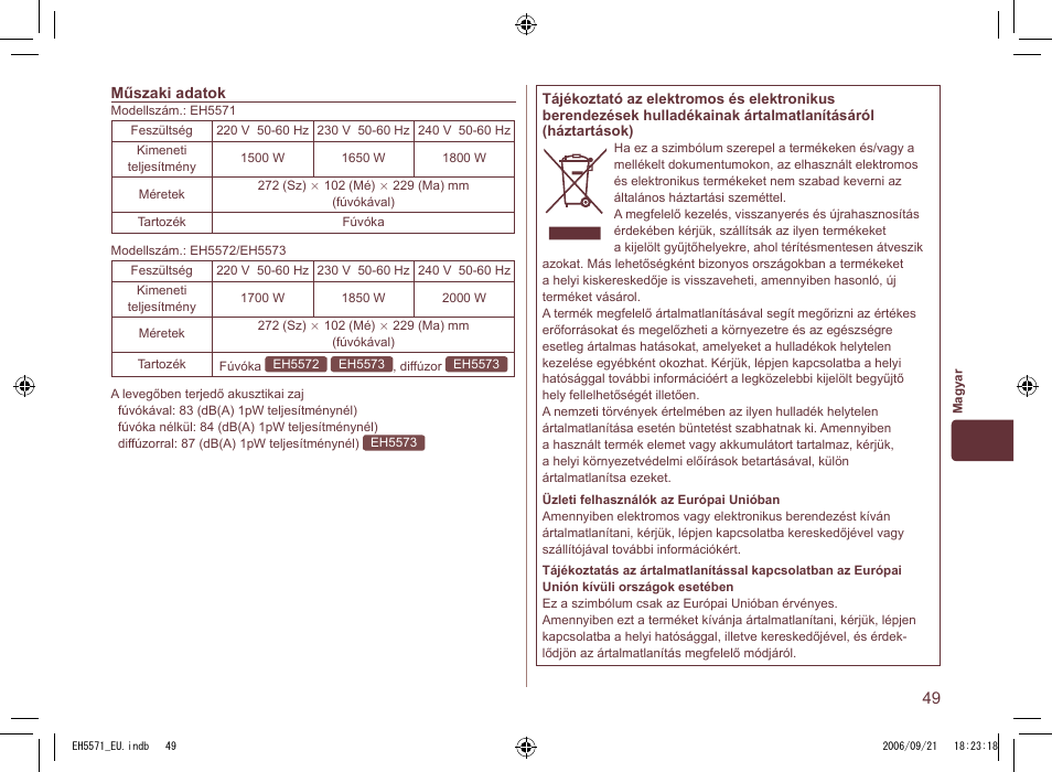 Panasonic EH5571 User Manual | Page 49 / 60