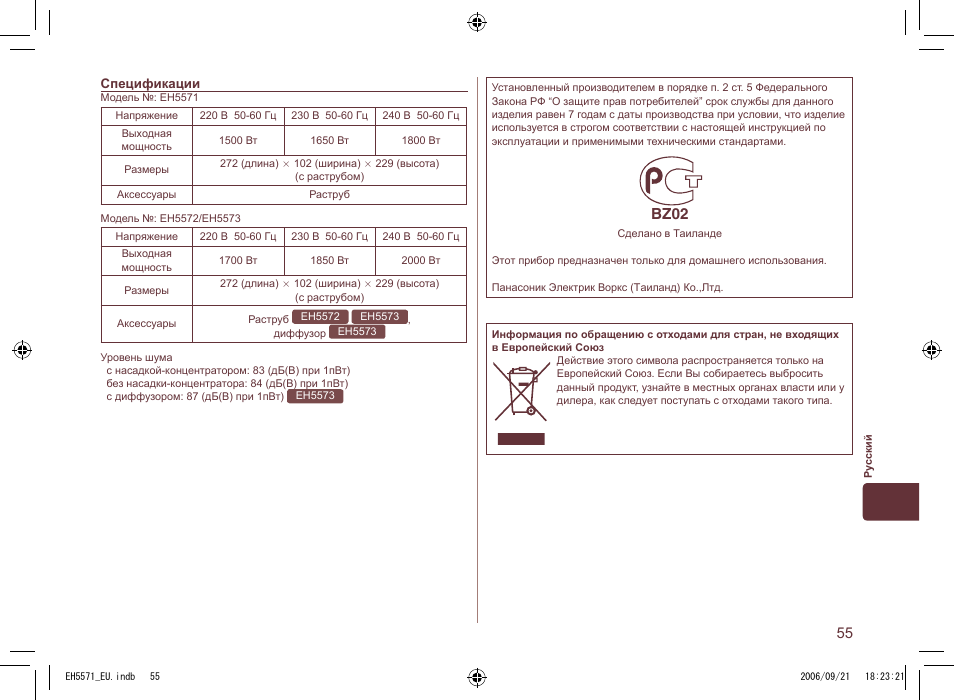 Bz02 | Panasonic EH5571 User Manual | Page 55 / 60