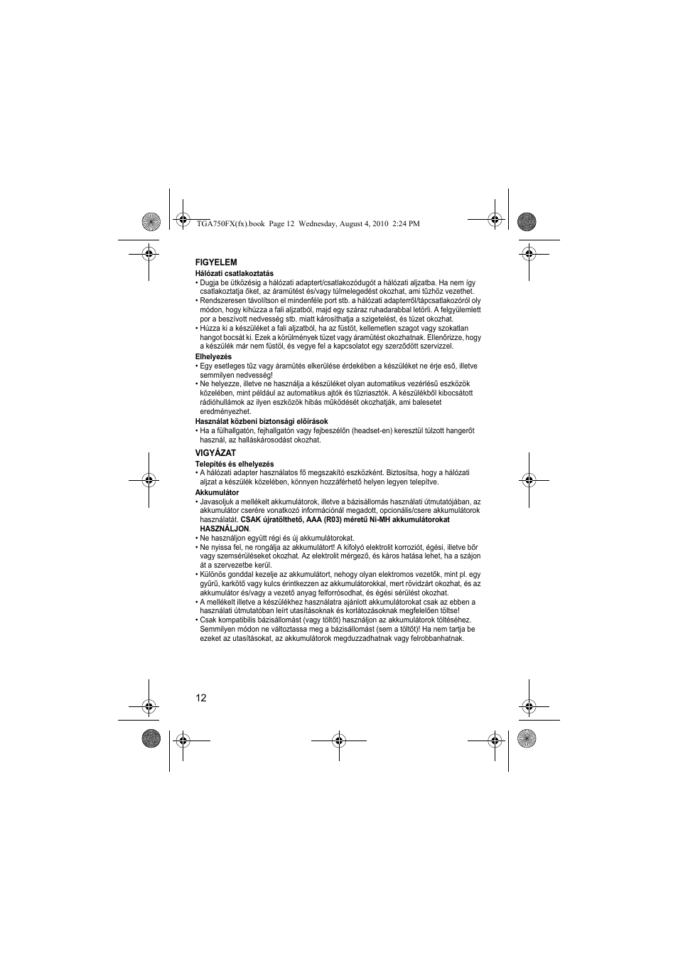 Panasonic KXTGA750FX User Manual | Page 12 / 76