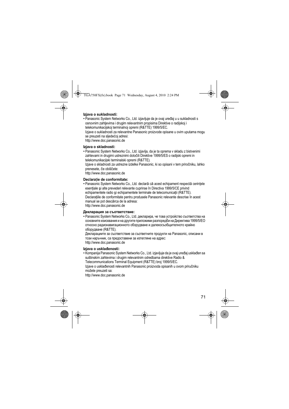Panasonic KXTGA750FX User Manual | Page 71 / 76