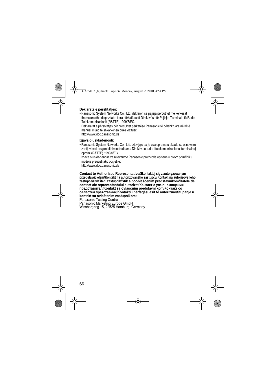 Panasonic KXTGA850FX User Manual | Page 66 / 72