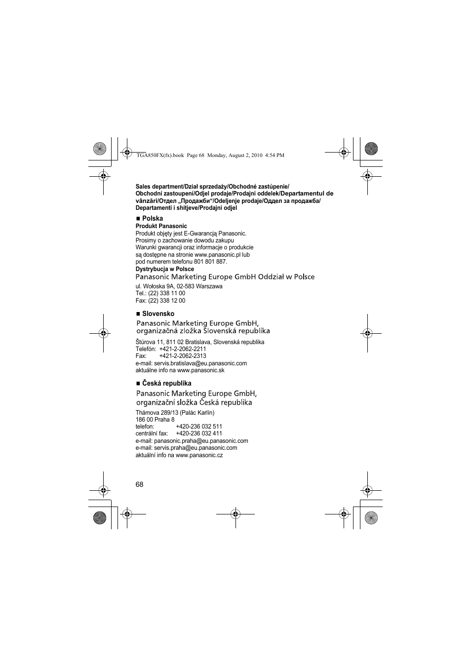 Panasonic KXTGA850FX User Manual | Page 68 / 72