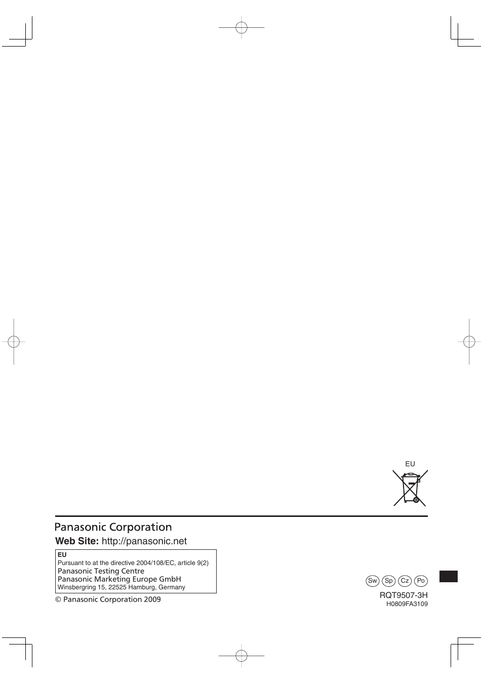 Panasonic MW10 User Manual | Page 100 / 100