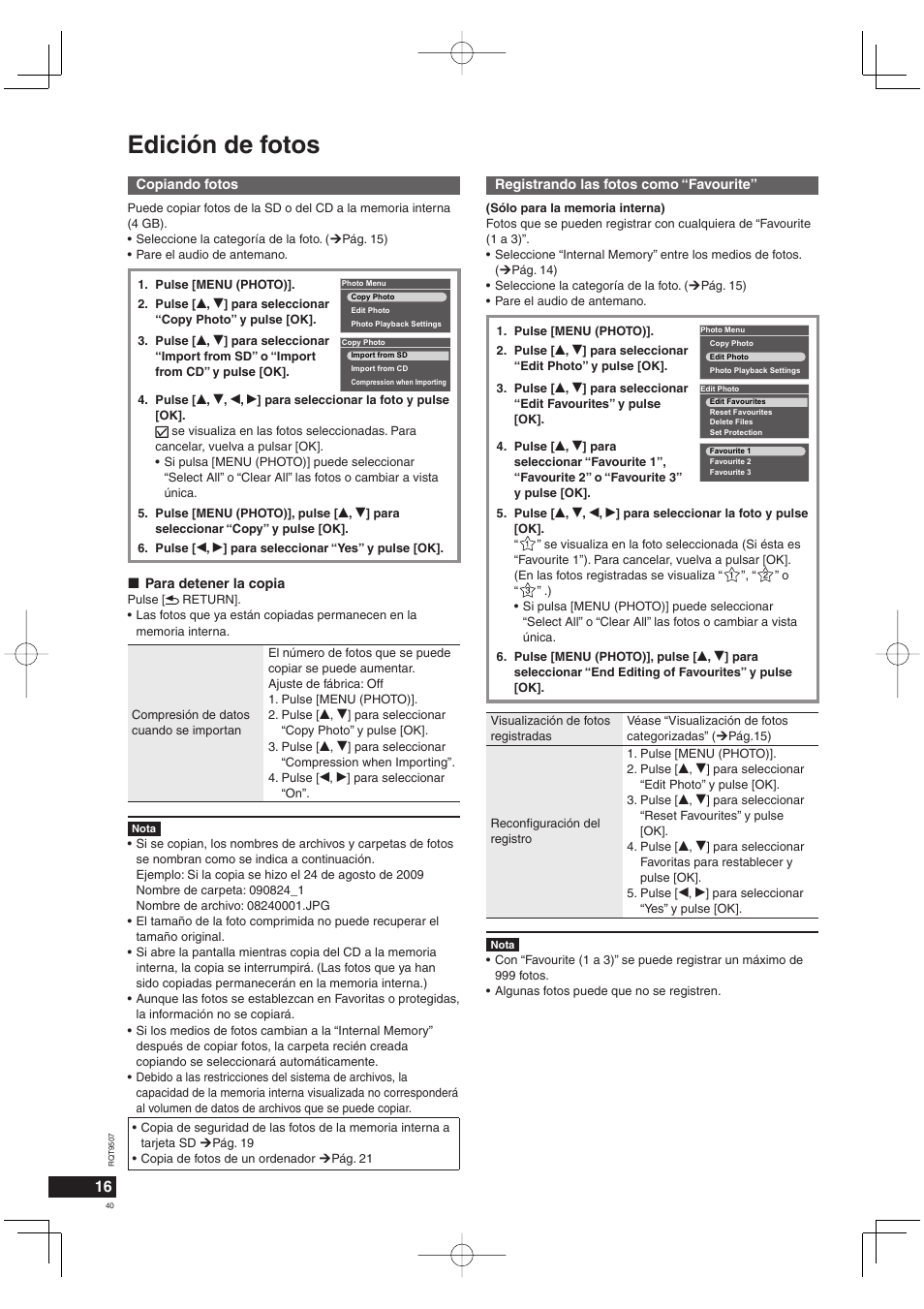 Edición de fotos | Panasonic MW10 User Manual | Page 40 / 100