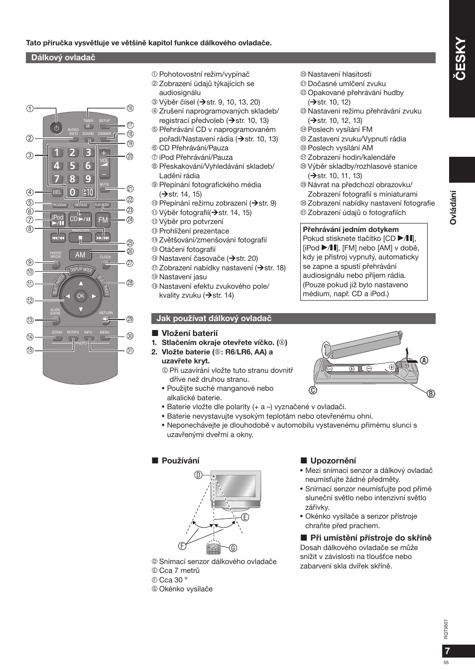 Èesky, Gf d e | Panasonic MW10 User Manual | Page 55 / 100