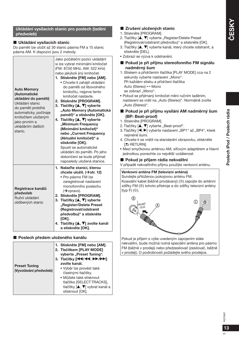 Èesky, Ab c | Panasonic MW10 User Manual | Page 61 / 100