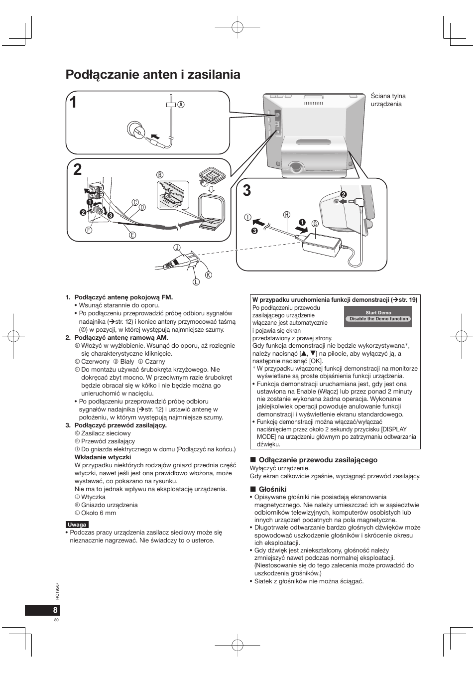 Pod³¹czanie anten i zasilania | Panasonic MW10 User Manual | Page 80 / 100