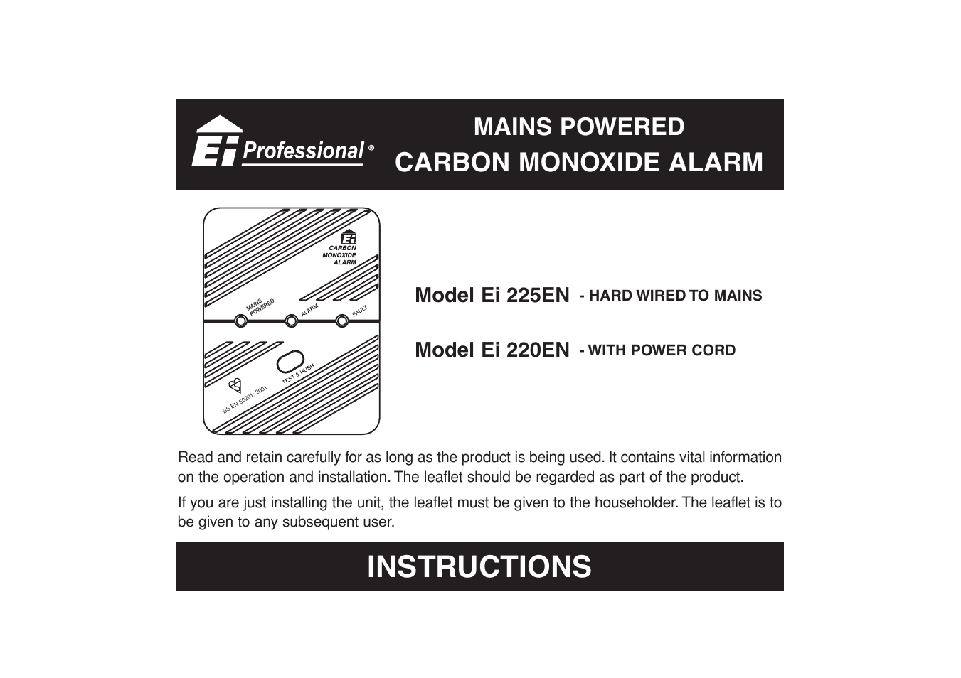 Aico Carbon Monoxide Alarm Ei 225EN User Manual | 32 pages