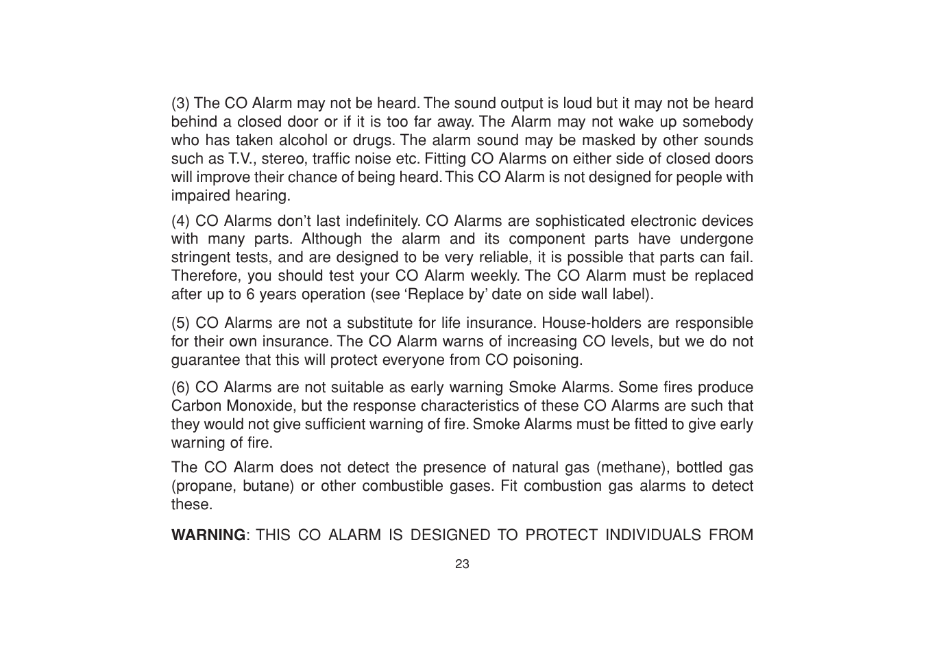 Aico Carbon Monoxide Alarm Ei 225EN User Manual | Page 23 / 32