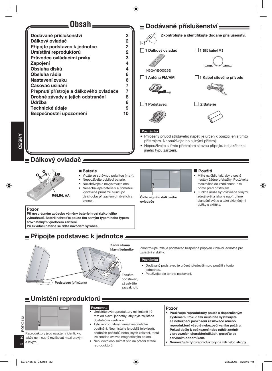 Panasonic SCEN36 User Manual | Page 22 / 40