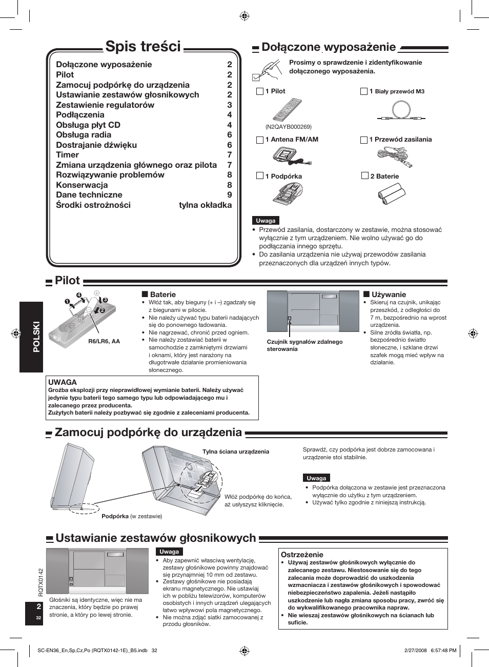 Panasonic SCEN36 User Manual | Page 32 / 40