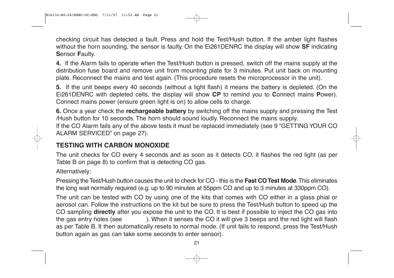 Aico Ei261DENRC User Manual | Page 21 / 34
