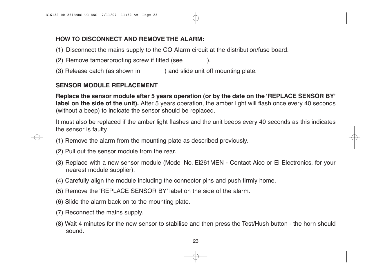 Aico Ei261DENRC User Manual | Page 23 / 34