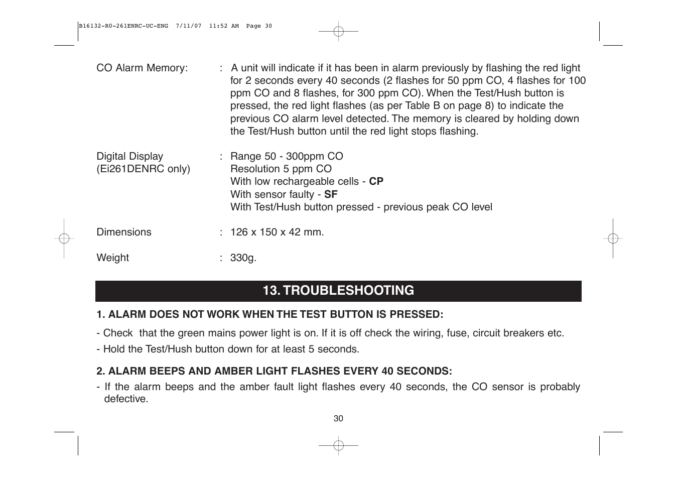 Troubleshooting | Aico Ei261DENRC User Manual | Page 30 / 34