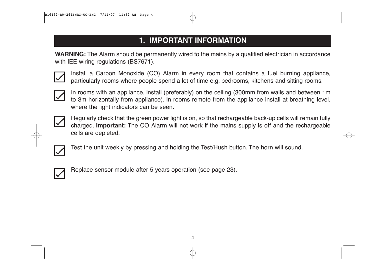 Important information | Aico Ei261DENRC User Manual | Page 4 / 34