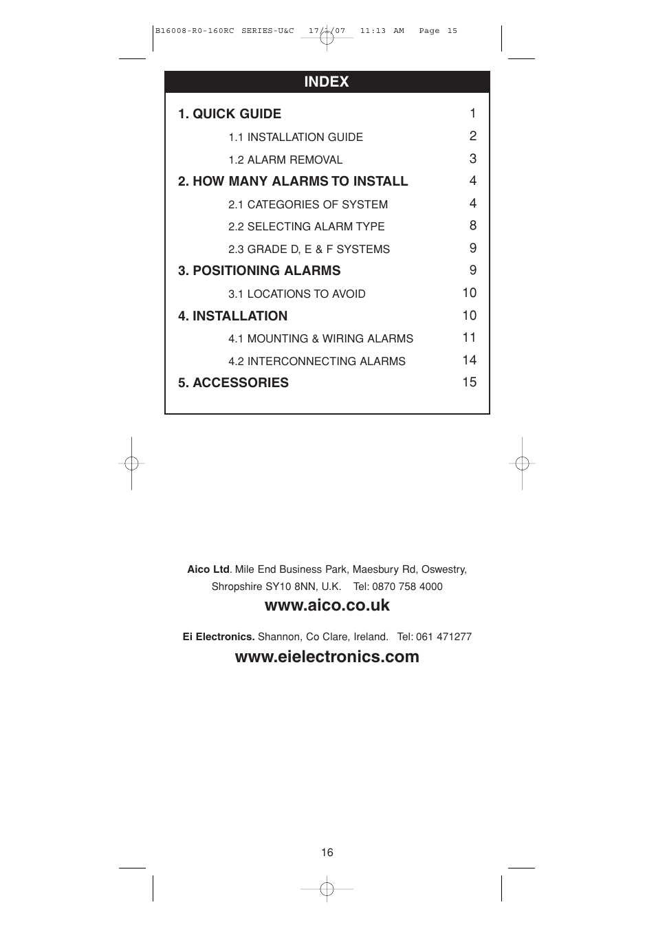 Aico Ei168RC User Manual | Page 15 / 16