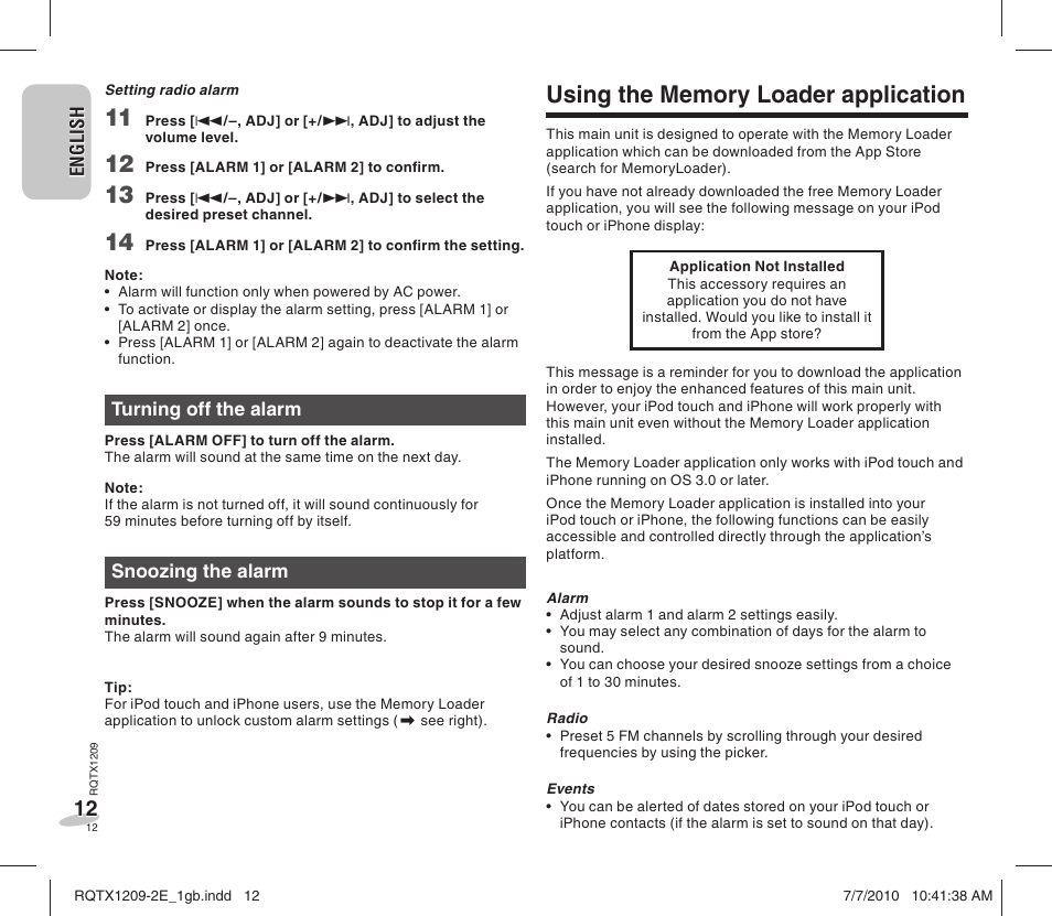 Panasonic RCDC1EG User Manual | Page 12 / 76