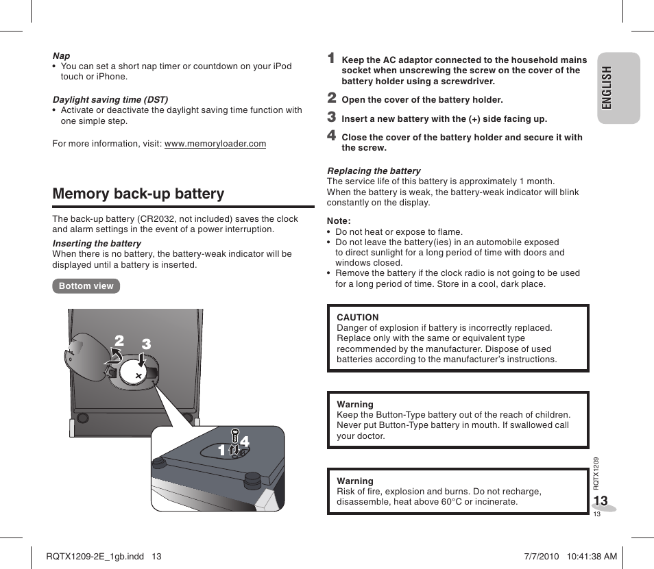 Panasonic RCDC1EG User Manual | Page 13 / 76