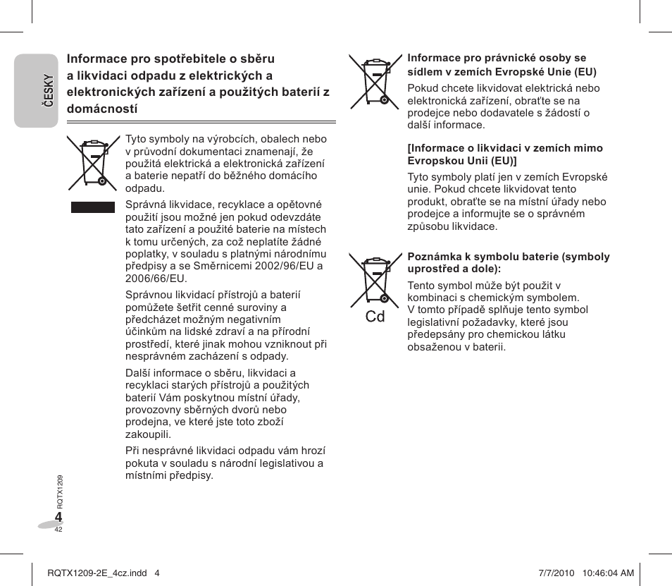 Panasonic RCDC1EG User Manual | Page 42 / 76