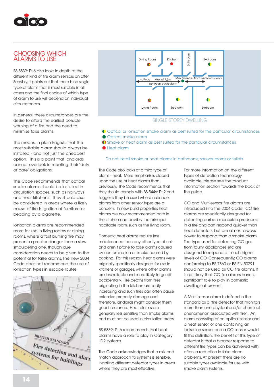 Choosing which alarms to use | Aico Residential Fire Detection RFD User Manual | Page 14 / 28