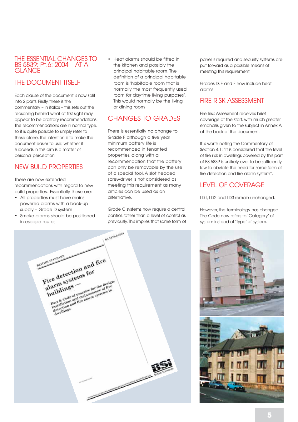 New build properties, Changes to grades, Fire risk assessment | Level of coverage | Aico Residential Fire Detection RFD User Manual | Page 5 / 28