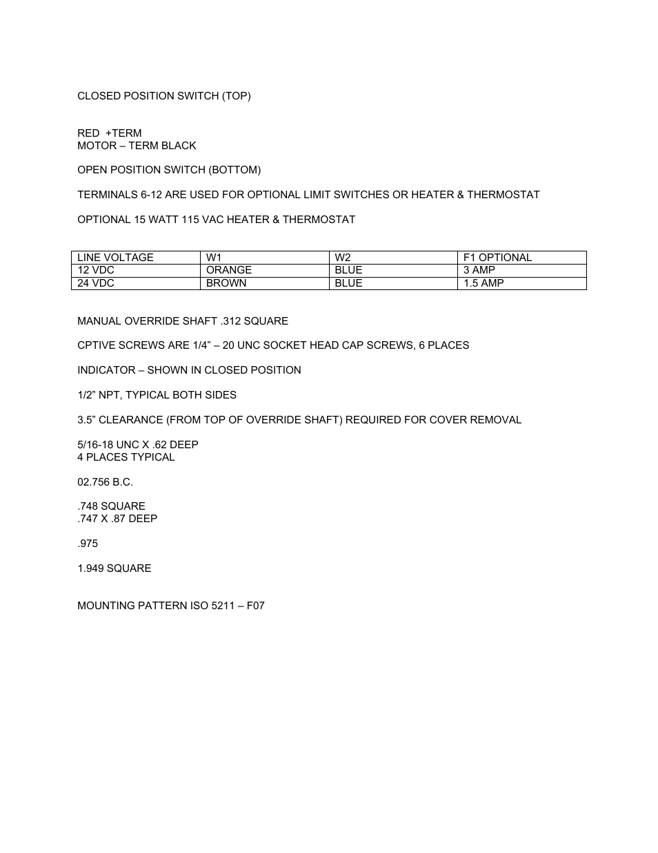 Apollo Actuators AE-Series User Manual | Page 6 / 8