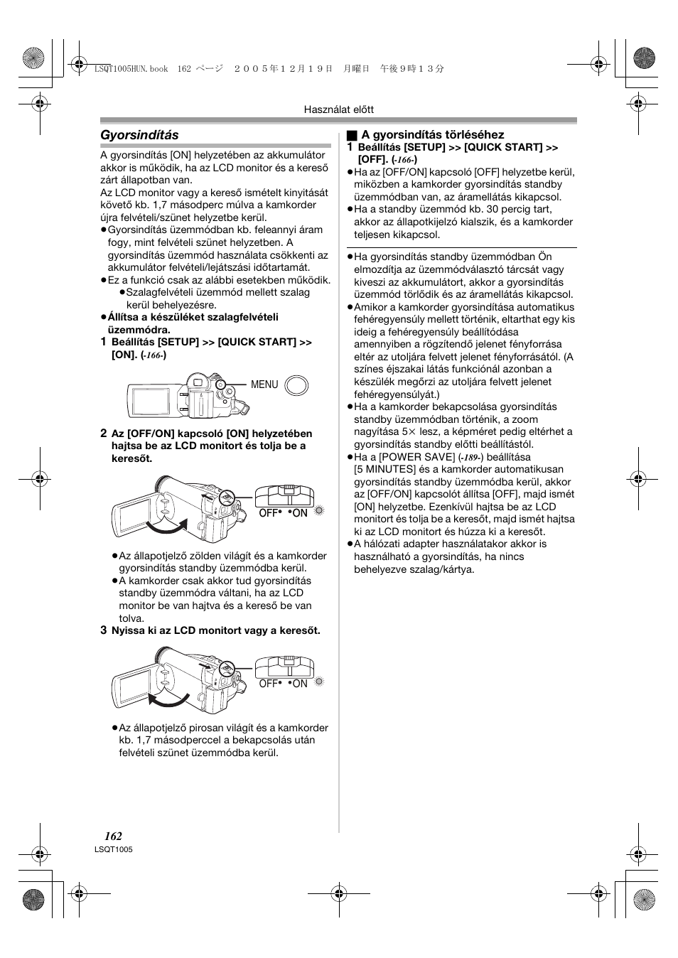 Gyorsindítás | Panasonic NVGS37EP User Manual | Page 162 / 204