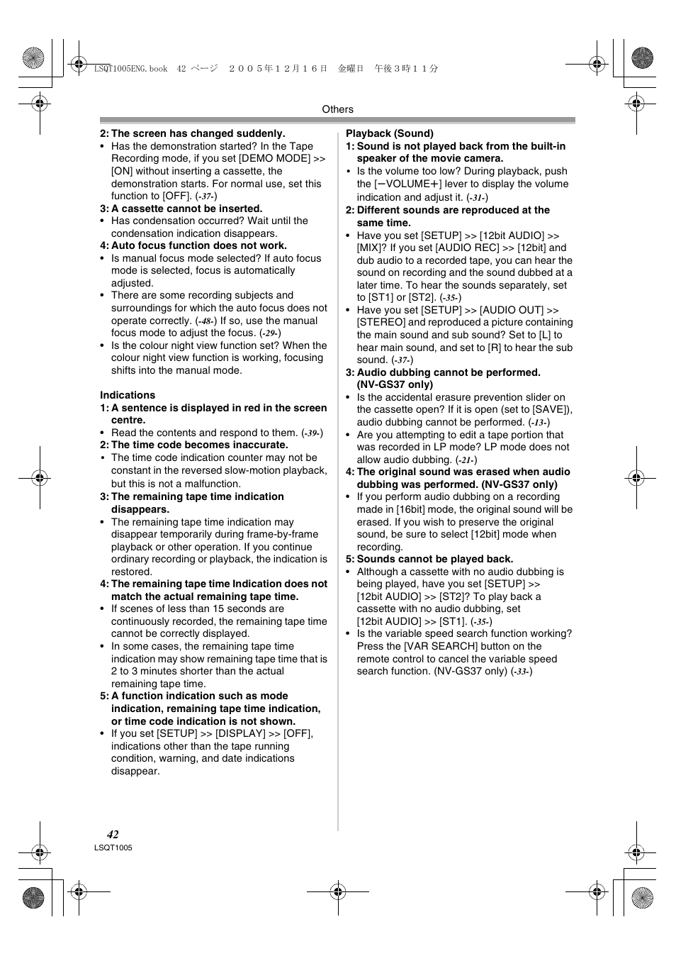 Panasonic NVGS37EP User Manual | Page 42 / 204