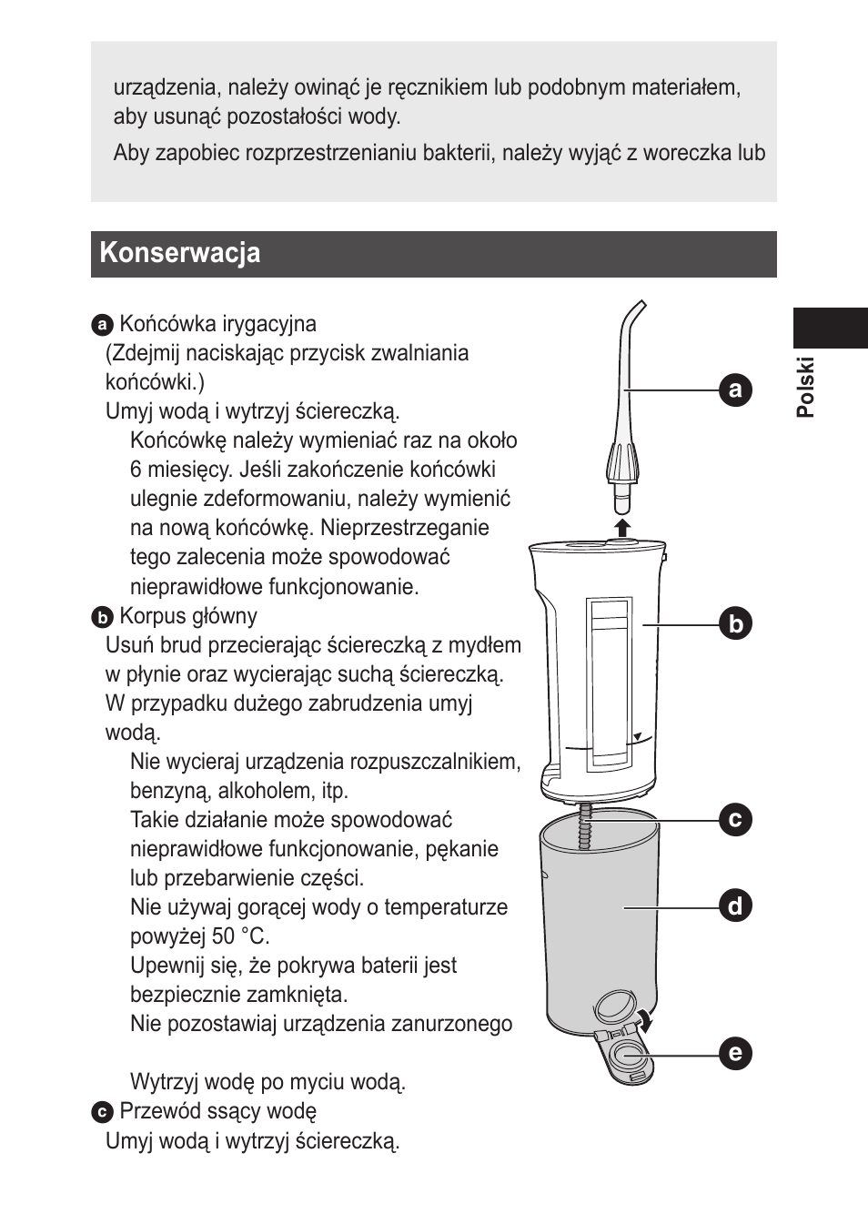 Konserwacja | Panasonic EWDJ10 User Manual | Page 149 / 216