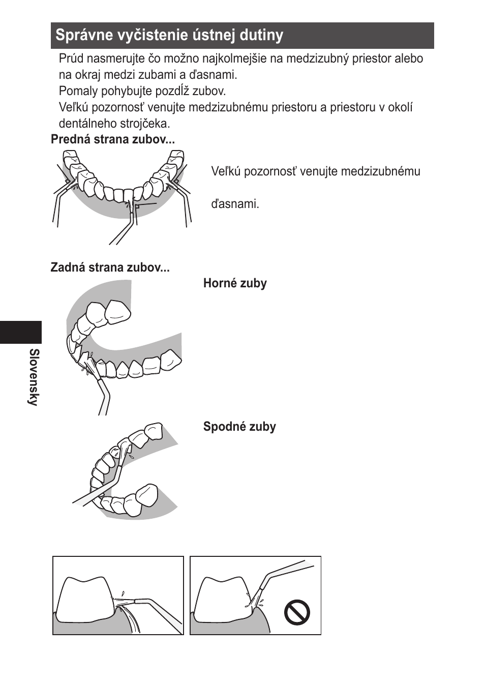 Správnevyčistenieústnejdutiny | Panasonic EWDJ10 User Manual | Page 172 / 216