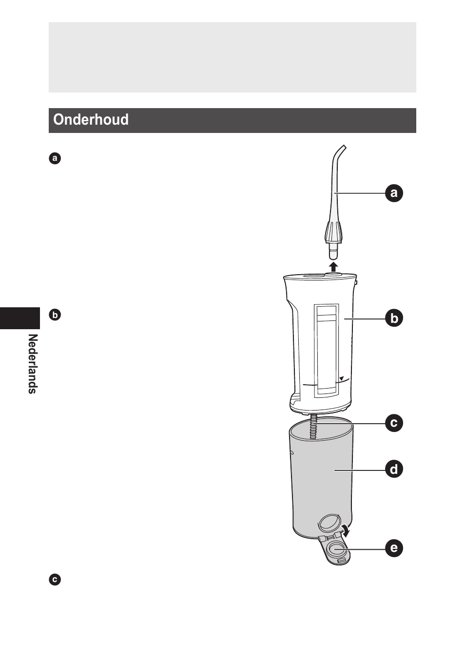 Onderhoud | Panasonic EWDJ10 User Manual | Page 62 / 216