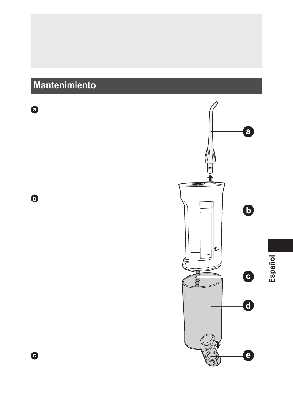 Mantenimiento | Panasonic EWDJ10 User Manual | Page 75 / 216