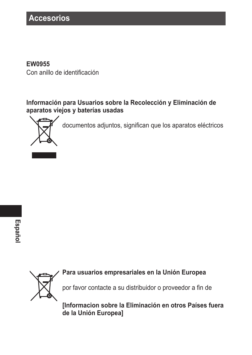 Accesorios | Panasonic EWDJ10 User Manual | Page 78 / 216