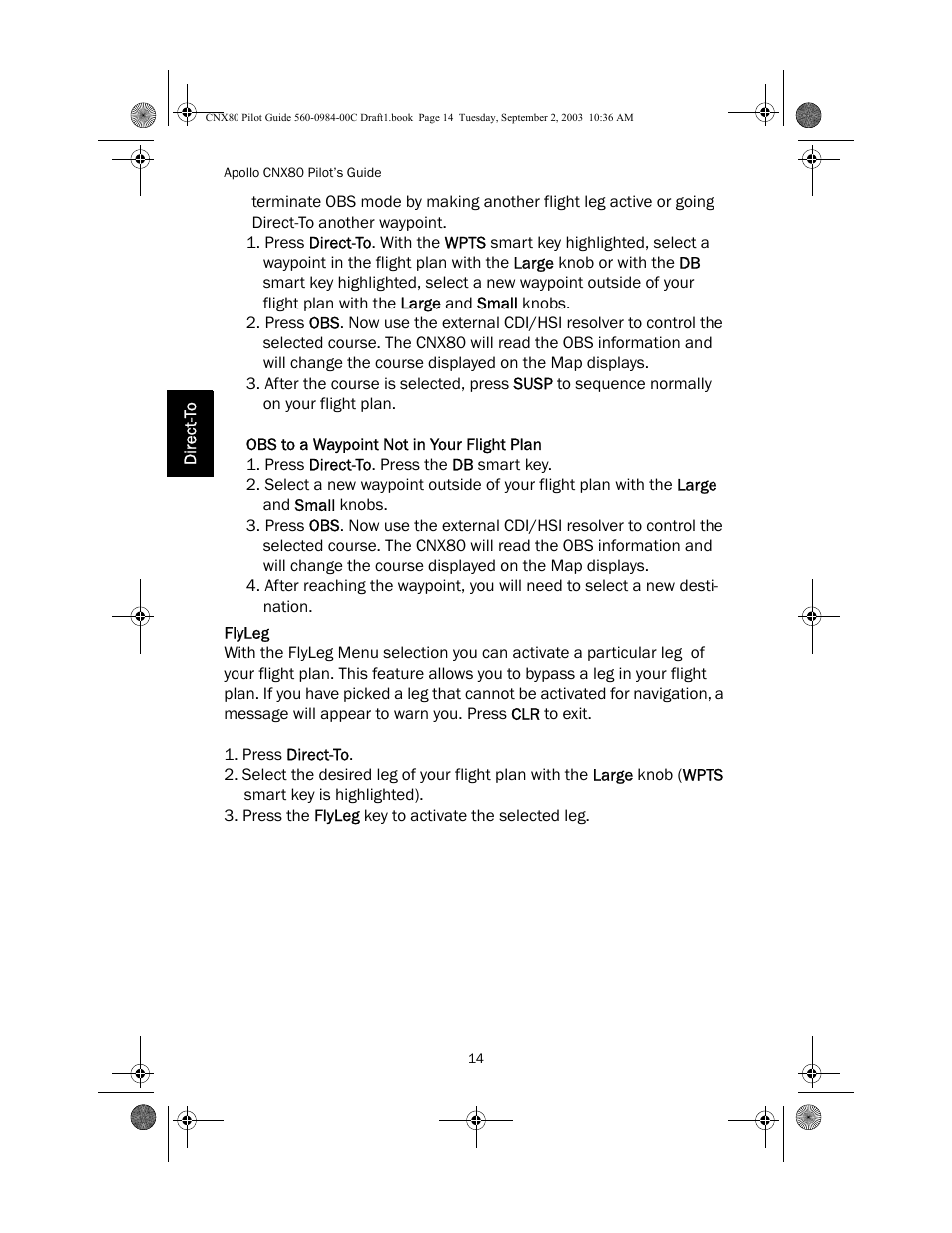 Flyleg | Apollo CNX80 User Manual | Page 18 / 50