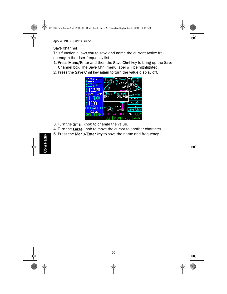 Save channel | Apollo CNX80 User Manual | Page 24 / 50