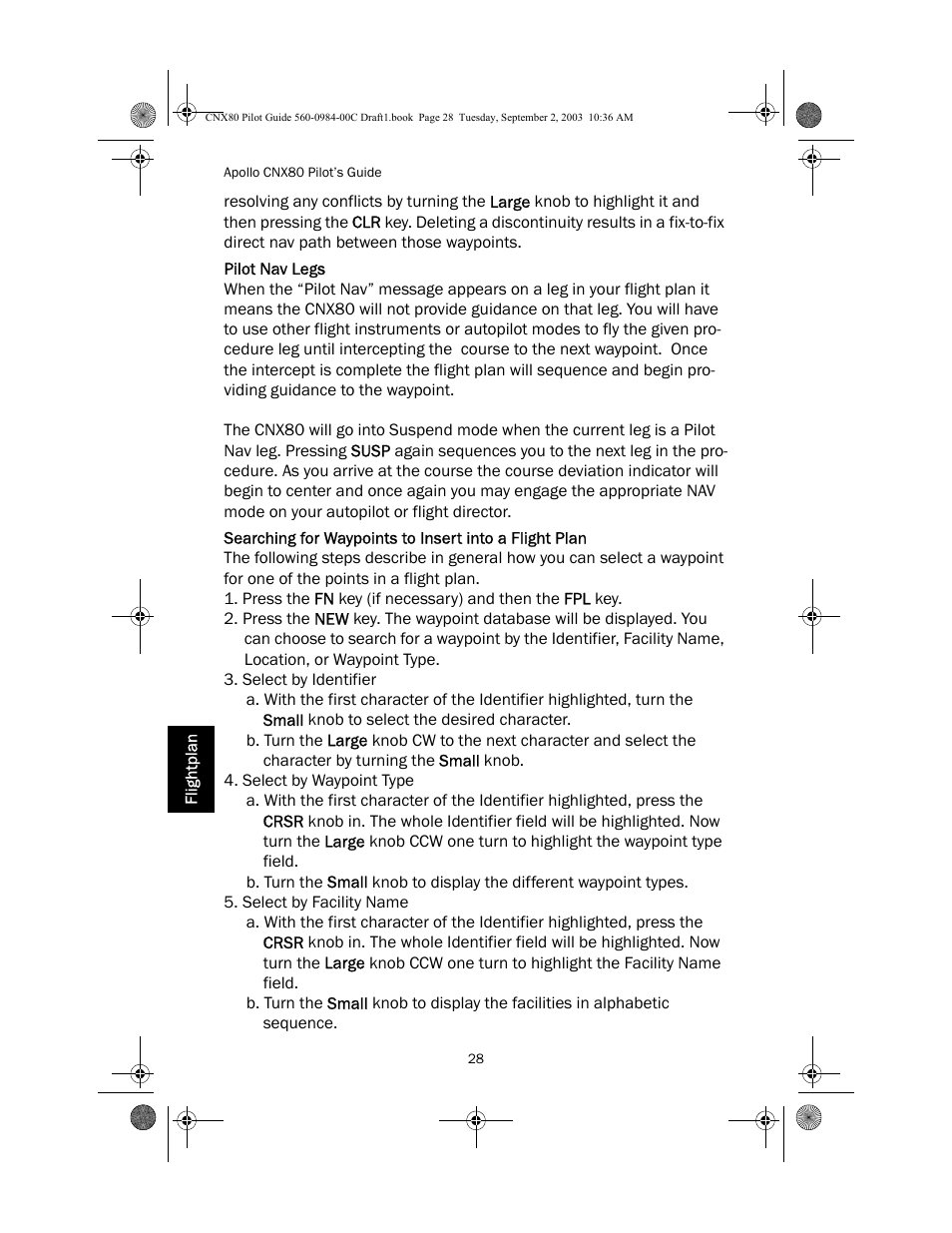 Pilot nav legs | Apollo CNX80 User Manual | Page 32 / 50