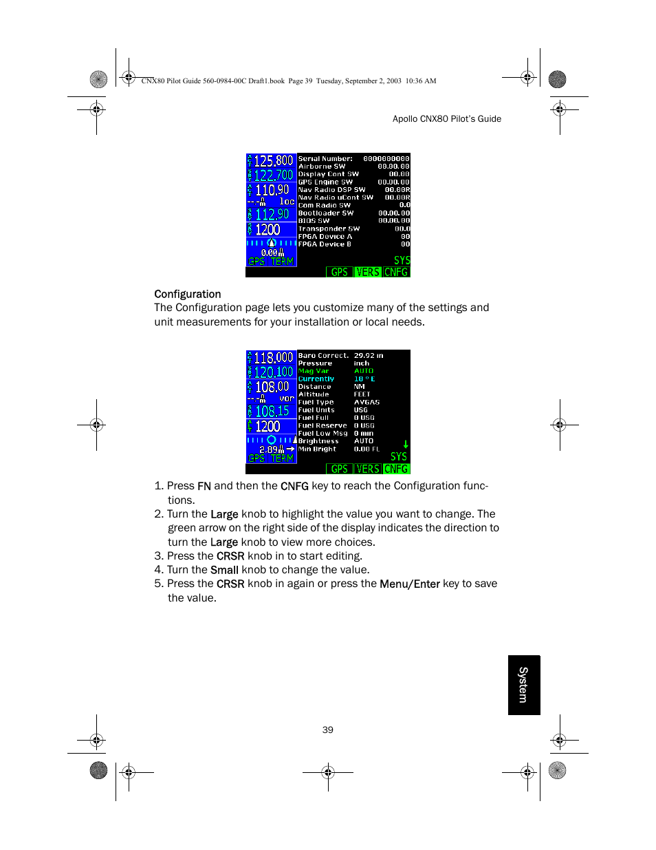 Configuration | Apollo CNX80 User Manual | Page 43 / 50