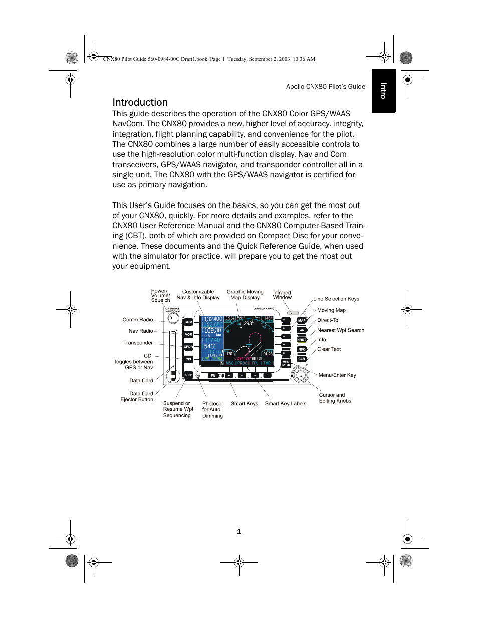 Introduction | Apollo CNX80 User Manual | Page 5 / 50