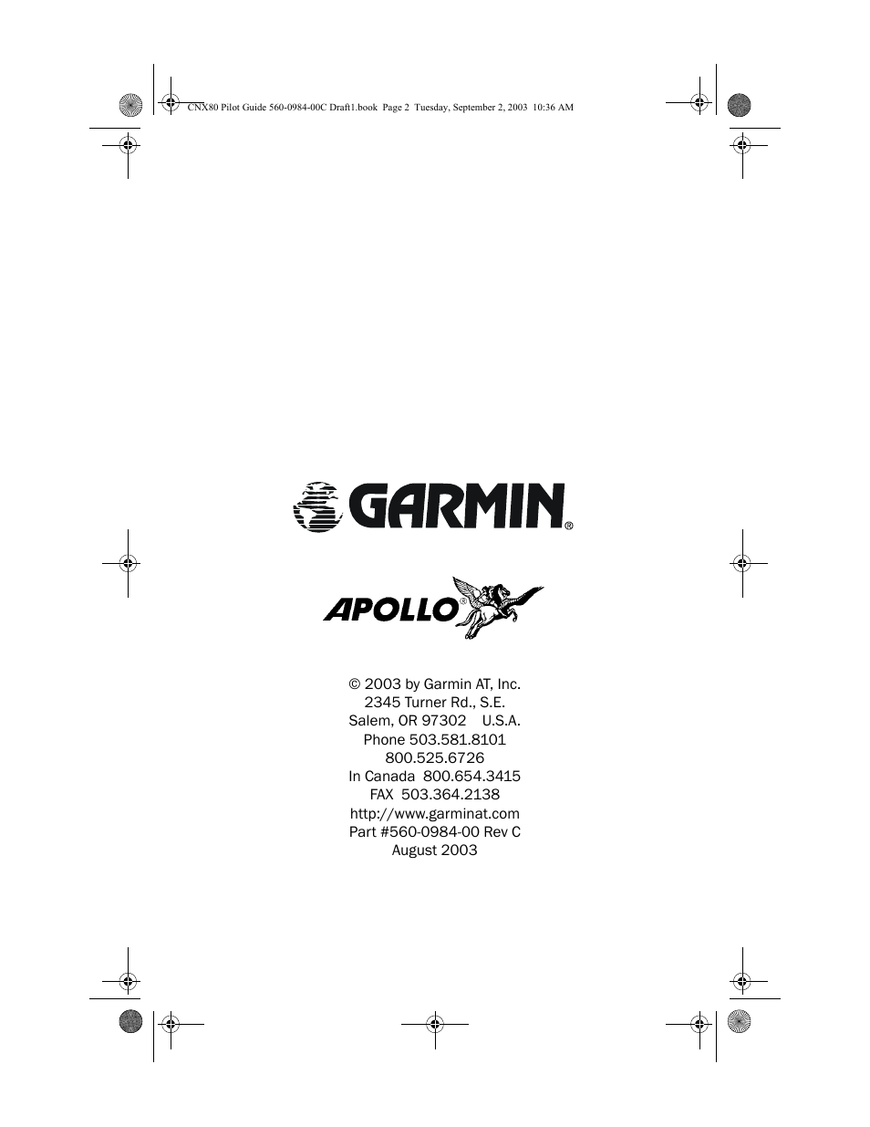 Apollo CNX80 User Manual | Page 50 / 50