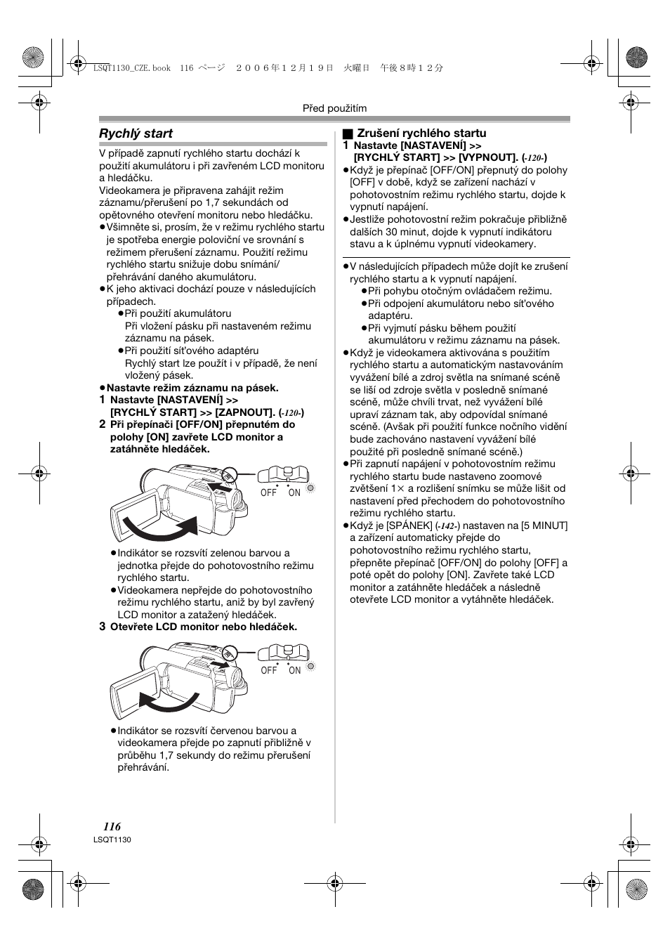 Rychlý start | Panasonic NVGS80EP User Manual | Page 116 / 208