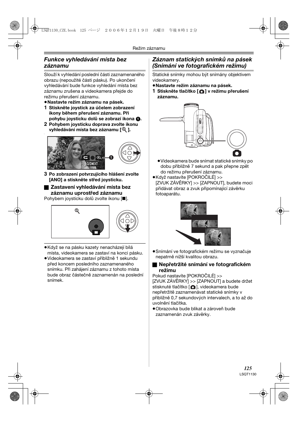 Funkce vyhledávání místa bez záznamu | Panasonic NVGS80EP User Manual | Page 125 / 208