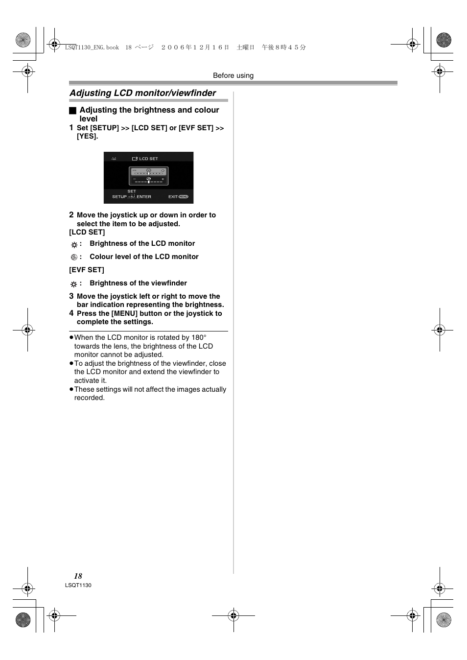 Adjusting lcd monitor/viewfinder | Panasonic NVGS80EP User Manual | Page 18 / 208