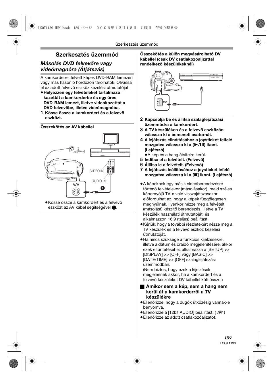 Szerkesztés üzemmód | Panasonic NVGS80EP User Manual | Page 189 / 208