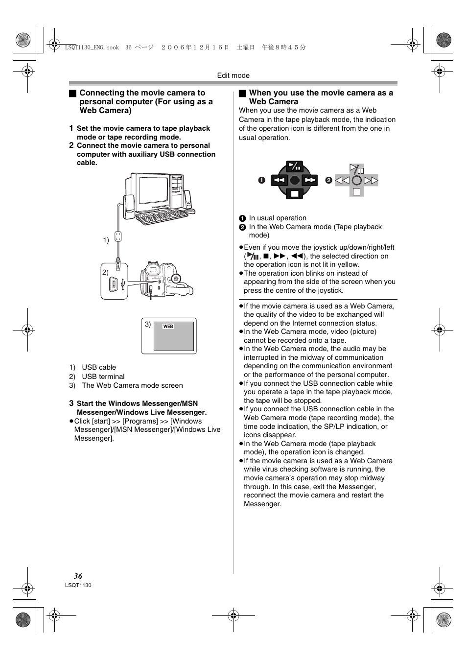 Panasonic NVGS80EP User Manual | Page 36 / 208