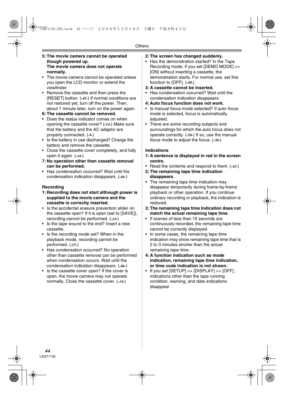 Panasonic NVGS80EP User Manual | Page 44 / 208