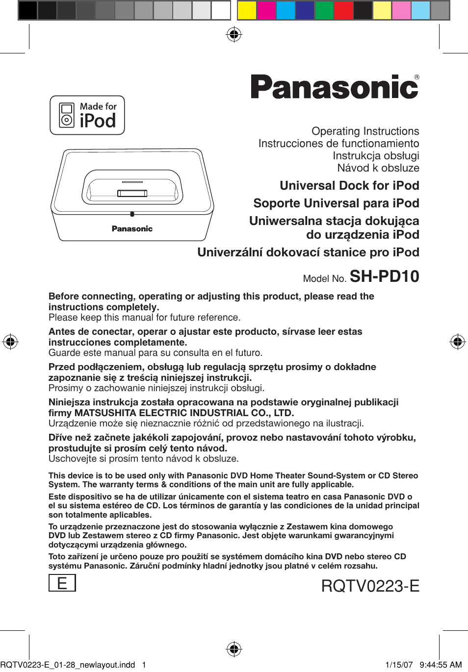 Panasonic SHPD10 User Manual | 28 pages