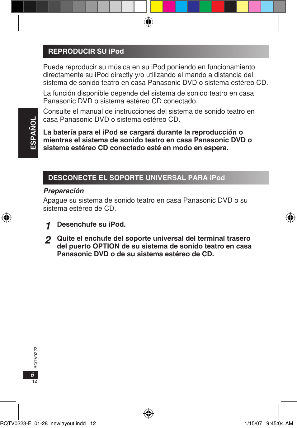 Panasonic SHPD10 User Manual | Page 12 / 28