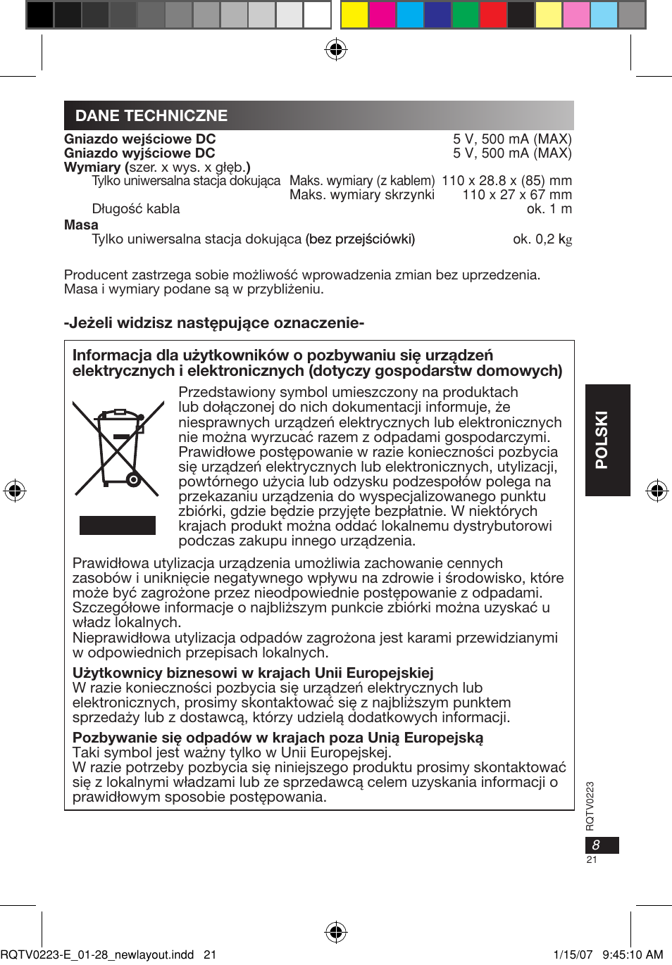 Panasonic SHPD10 User Manual | Page 21 / 28
